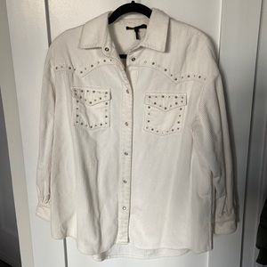 Maje Cream Corduroy Oversized Jacket